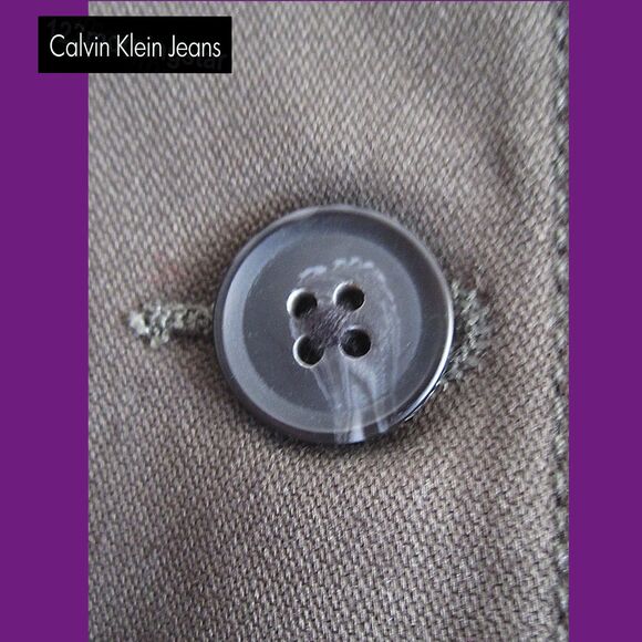 CALVIN KLEIN JEANS NEW Dark Academia VERTIGO Khaki Green Cargo Jacket M - Picture 7 of 12